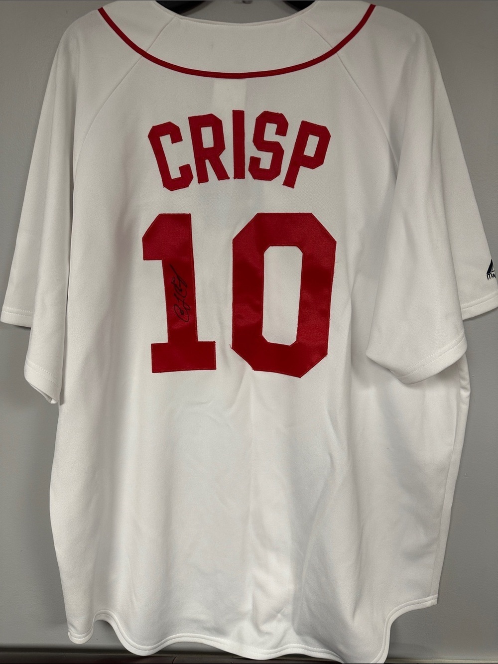 Majestic Red Sox Signed Coco Crisp, # 10, Vintage & NEW Baseball Jersey, XL